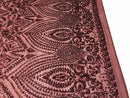 Burgundy Sequin Geometric Design, 4 Way Stretch Sequin Fabric Spandex Mesh-Prom-Gown By The Yard