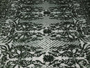 4 Way Stretch Fabric Design - Hunter Green - Fancy Net Sequins Design Fabric By Yard