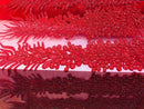 Fancy Beaded Fabric Red - Embroidery Beads Mesh Fabric - Prom-Gown-Dress Sold By 2 Reathers
