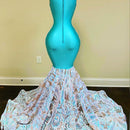 Sequins Fabric - Iridescent Aqua - Damask Design 4 Way Stretch Sequin Fabric By The Yard