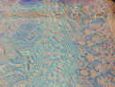 Iridescent Sequin Fabric - Iridescent Aqua Blue - 4 Way Stretch Royalty Lace Sequin By Yard