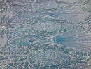 Iridescent Clear Sequin Fabric, Geometric Design Embroidered With Sequin on a 4 Way Stretch Sequin Fabric Mesh-Prom-Gown By Yard