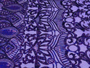 Iridescent Sequin Fabric - Holographic Purple - 4 Way Stretch Royalty Lace Sequin By Yard