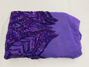 Iridescent Sequin Fabric - Holographic Purple - 4 Way Stretch Royalty Lace Sequin By Yard