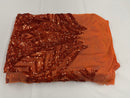Iridescent Sequin Fabric - Holographic Burnt Orange - 4 Way Stretch Royalty Lace Sequin By Yard
