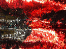 Black/Red Flip Up Sequins Reversible, 2-Way Stretch 58/60” Sequins Fabric Dresses-Nightgowns-Prom Gown (Choose The Quantity)
