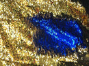 Gold/Royal Blue Flip Up Sequins Reversible, 2-Way Stretch 58/60” Sequins Fabric Dresses-Nightgowns-Prom Gown (Choose The Quantity)
