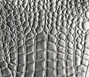 Faux Alligator Print Vinyl Fabric - Silver - Faux Animal Print Sold by The Yard