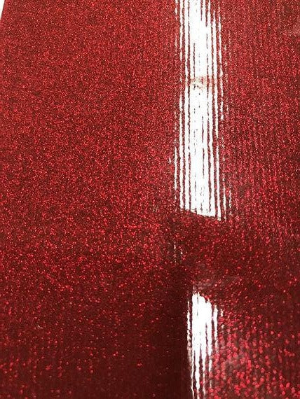 Metallic Glitter Vinyl Fabric - Burgundy - Faux Leather Sparkle Glitter Fabric - 54" Sold By The Yard