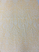 White Sequin on Nude Mesh 4way Stretch Embroidery With Sequin on a Mesh Lace Fabric By The Yard For Gown, Wedding-Bridal-Dress