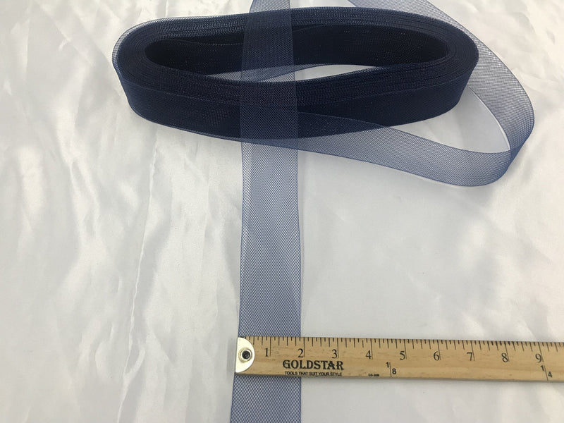 2 Inch Navy Crinoline Horsehair Braid Trim Bridal Fabric Wedding Decor (Choose The Quantity)
