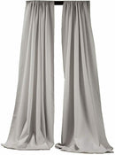 Silver 2 PANELS, 5 Ft Wide Curtain Polyester Backdrop High Quality Drape Rod Pocket [Choose The Measurements]