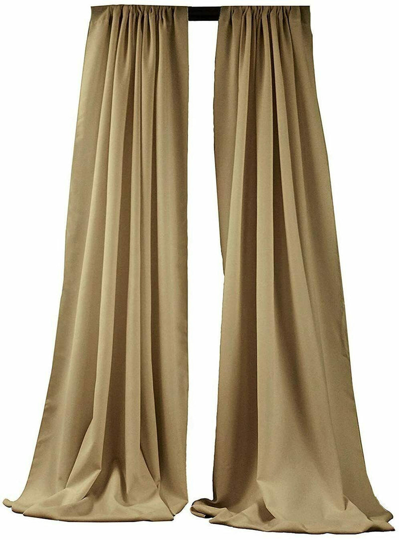 Taupe 2 PANELS, 5 Ft Wide Curtain Polyester Backdrop High Quality Drape Rod Pocket [Choose The Measurements]