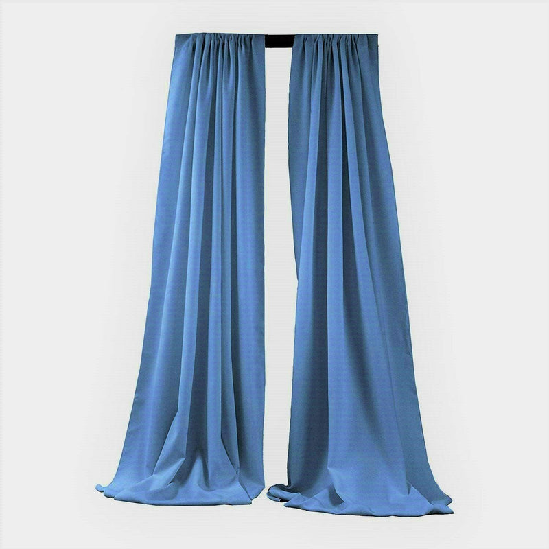 Steel Blue 2 PANELS, 5 Ft Wide Curtain Polyester Backdrop High Quality Drape Rod Pocket [Choose The Measurements]