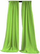 Lime Green 2 PANELS, 5 Ft Wide Curtain Polyester Backdrop High Quality Drape Rod Pocket [Choose The Measurements]