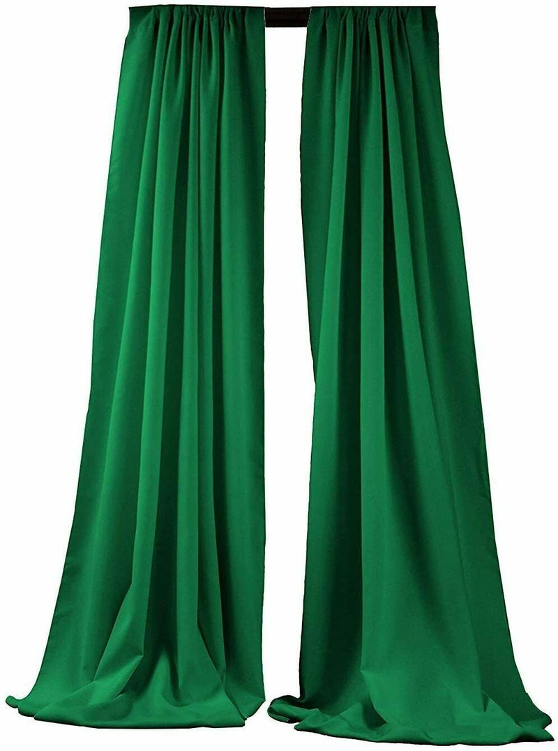 Kelly Green 2 PANELS, 5 Ft Wide Curtain Polyester Backdrop High Quality Drape Rod Pocket [Choose The Measurements]