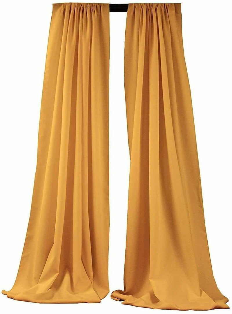 Gold 2 PANELS, 5 Ft Wide Curtain Polyester Backdrop High Quality Drape Rod Pocket [Choose The Measurements]