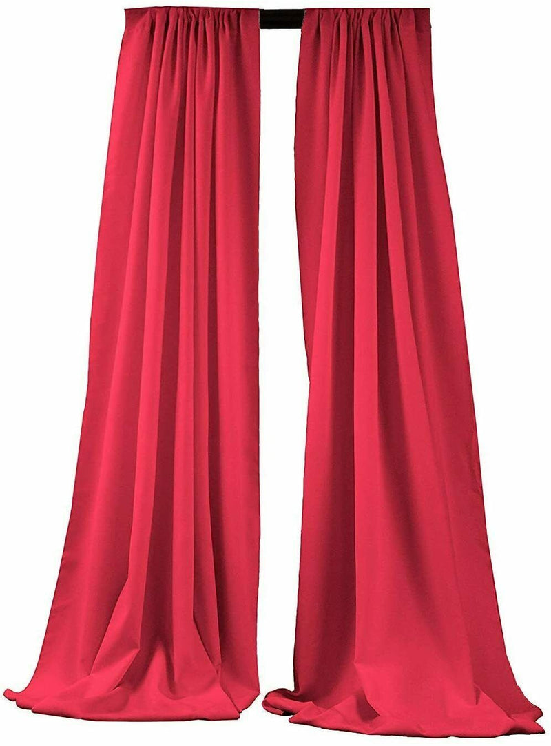 Fuchsia 2 PANELS, 5 Ft Wide Curtain Polyester Backdrop High Quality Drape Rod Pocket [Choose The Measurements]