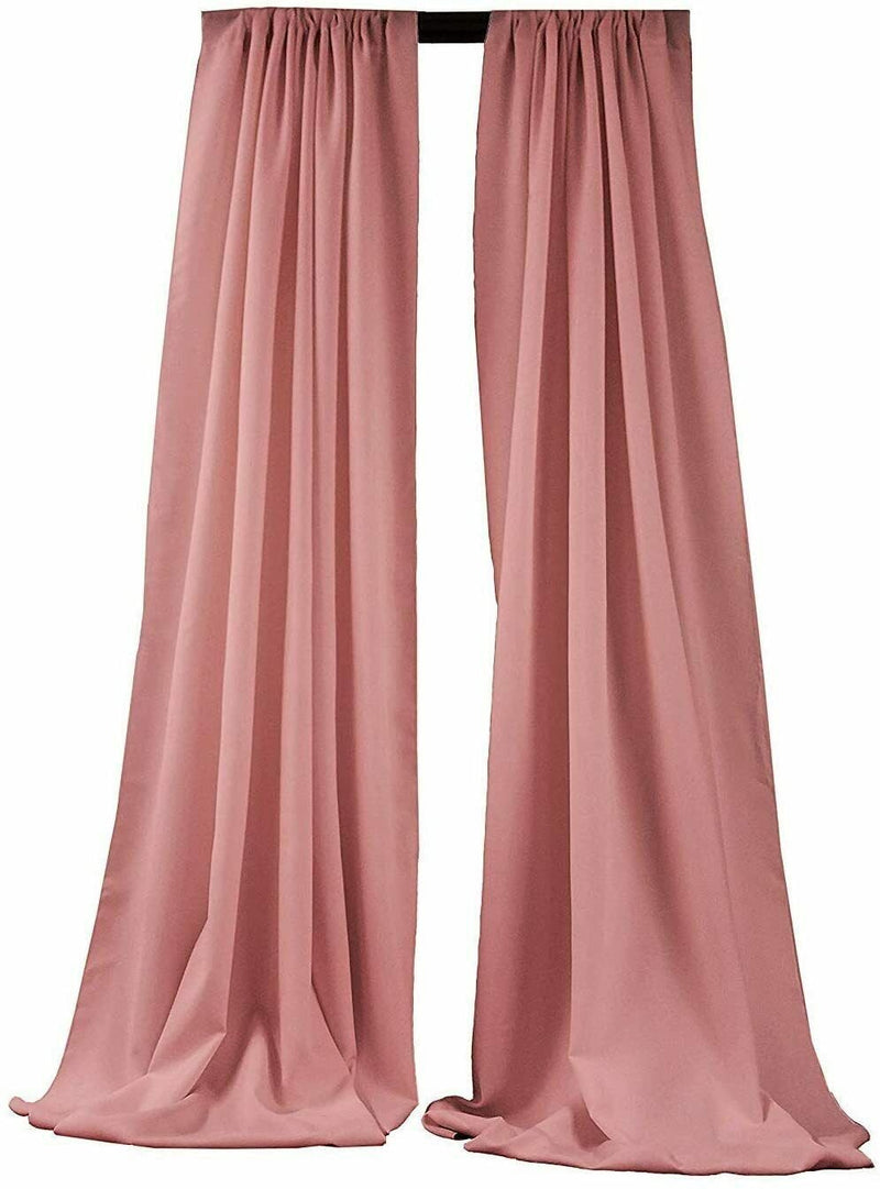 Dusty Rose 2 PANELS, 5 Ft Wide Curtain Polyester Backdrop High Quality Drape Rod Pocket [Choose The Measurements]