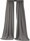 Gray 2 PANELS, 5 Ft Wide Curtain Polyester Backdrop High Quality Drape Rod Pocket [Choose The Measurements]
