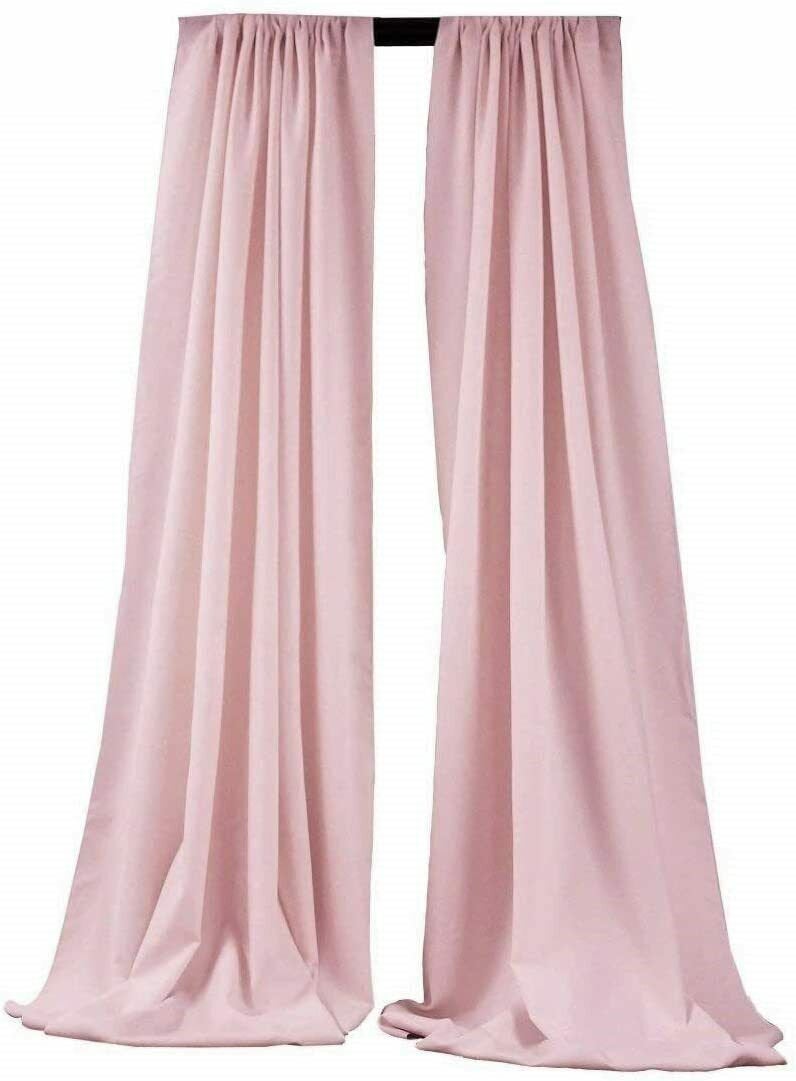 Blush 2 PANELS, 5 Ft Wide Curtain Polyester Backdrop High Quality Drape Rod Pocket [Choose The Measurements]