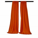 Burnt Orange 2 PANELS, 5 Ft Wide Curtain Polyester Backdrop High Quality Drape Rod Pocket [Choose The Measurements]