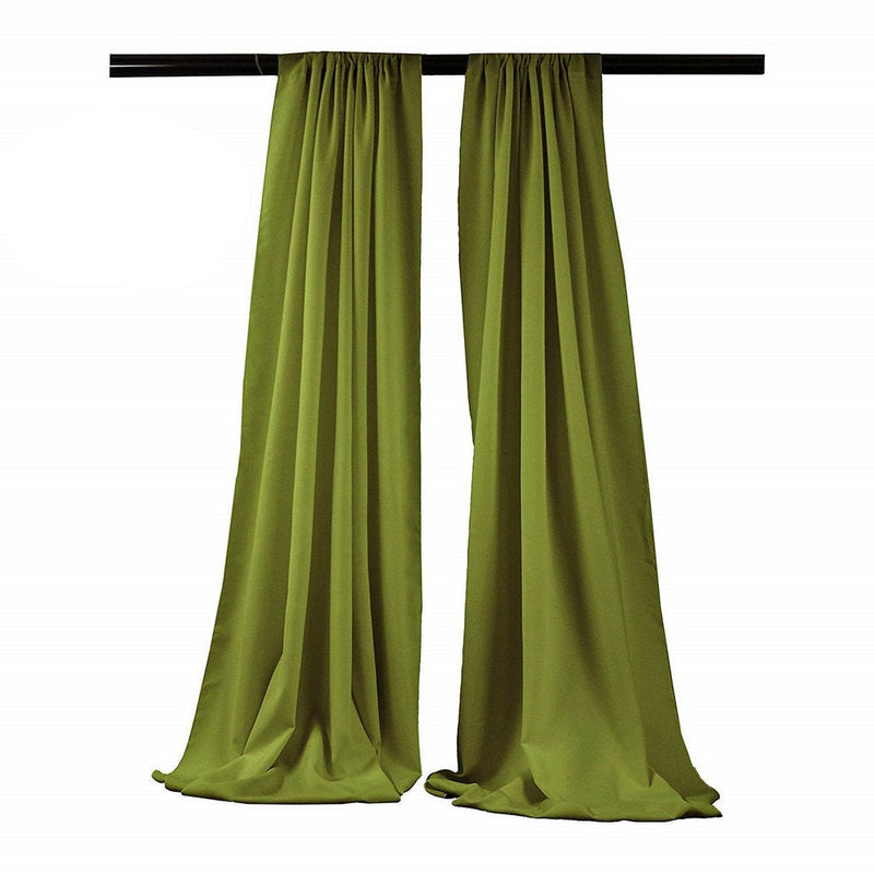 Olive 2 PANELS, 5 Ft Wide Curtain Polyester Backdrop High Quality Drape Rod Pocket [Choose The Measurements]