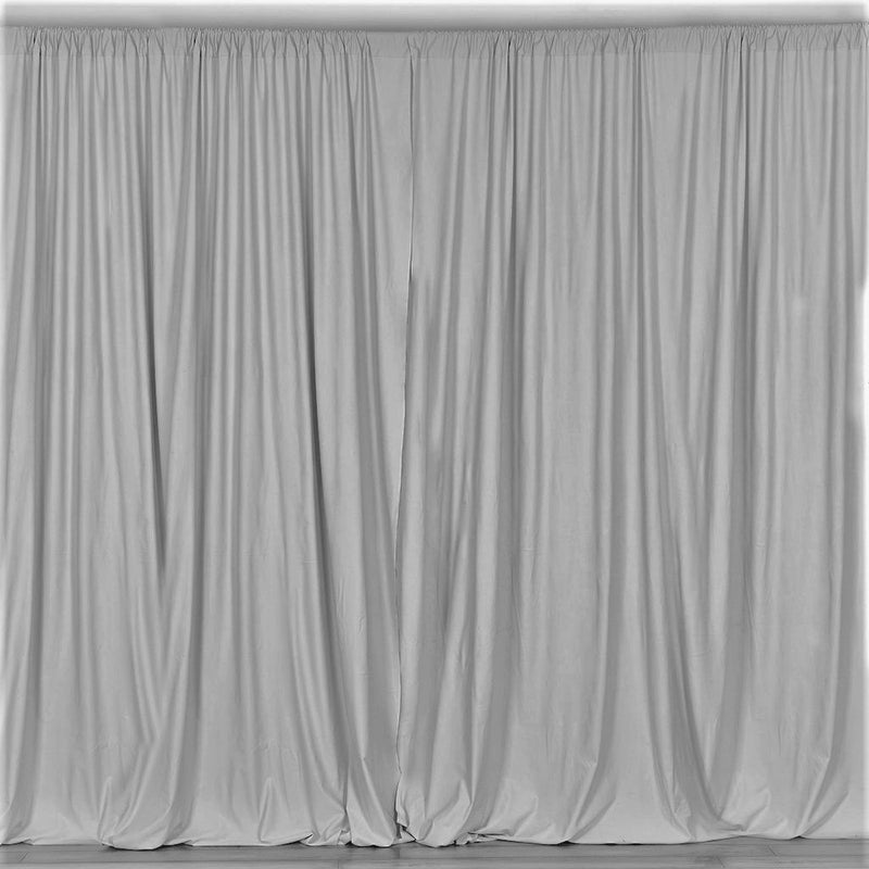 Silver 10 Ft Wide, 1 PANEL Curtain Polyester Backdrop High Quality Drape Rod Pocket [ Choose The Measurements ]