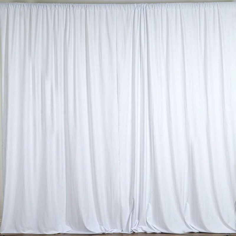 White 10 Ft Wide, 1 PANEL Curtain Polyester Backdrop High Quality Drape Rod Pocket [ Choose The Measurements ]