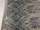 Gray Sequins on Mesh, Geometric Design on Mesh 4way Stretch Sequin-Prom-Gown By The Yard