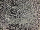 Gray Sequins on Mesh, Geometric Design on Mesh 4way Stretch Sequin-Prom-Gown By The Yard