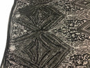 Black Sequins on a Mesh, Geometric Design Embroidered on a Mesh 4way Stretch Sequin-Prom-Gown By The Yard