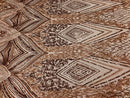 Coffee Sequins on a Mesh, Geometric Design Embroidered on a Mesh 4way Stretch Sequin-Prom-Gown By The Yard