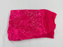 Iridescent Hot Pink Sequins on Mesh, Geometric Design Embroidered on a Mesh 4way Stretch Sequin-Prom-Gown By The Yard