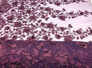 Plum 3D Floral Design Embroider and Beaded With Pearls On a Mesh Lace-Prom-Dresses-Nightgown-Apparel-Fashion By The Yard