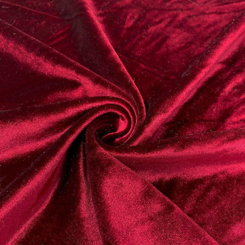 Stretch Velvet Fabric - Wine - 60'' Stretch Velvet Fabric for Sewing, Apparel, Craft {Choose Qty}