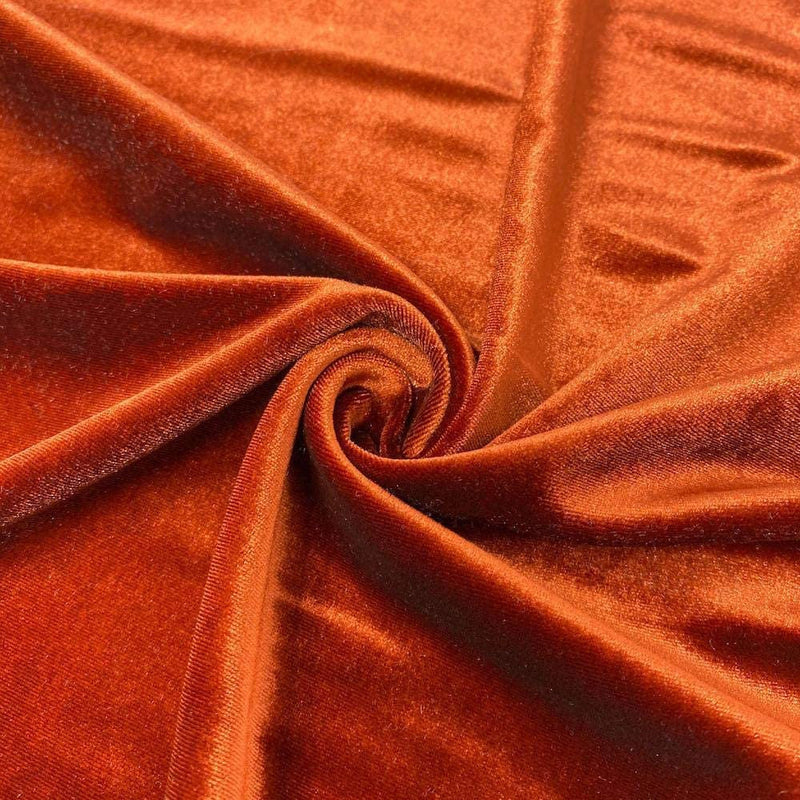 Stretch Velvet Fabric - Rust - 60'' Stretch Velvet Fabric for Sewing, Apparel, Craft {Choose Qty}