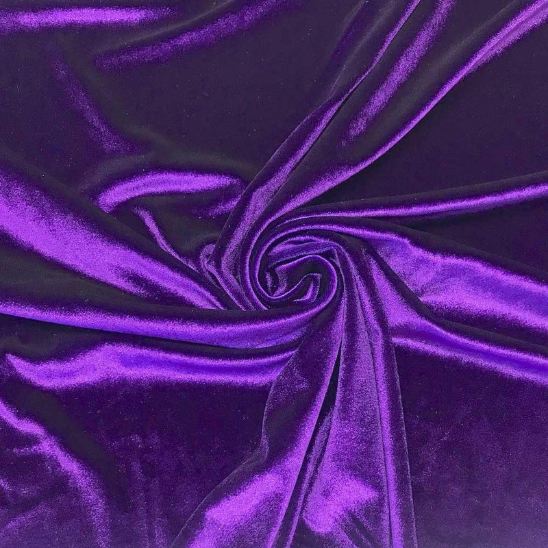 Stretch Velvet Fabric - Purple - 60'' Stretch Velvet Fabric for Sewing, Apparel, Craft {Choose Qty}