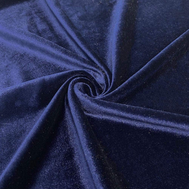 Stretch Velvet Fabric - Navy Blue - 60'' Stretch Velvet Fabric for Sewing, Apparel, Craft {Choose Qty}