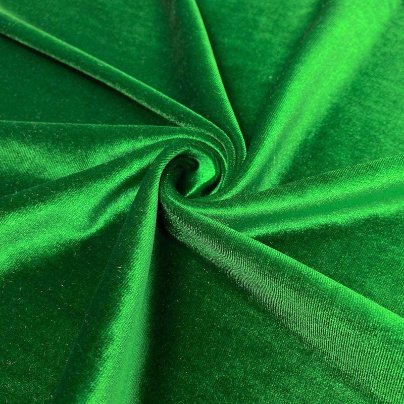 Stretch Velvet Fabric - Kelly Green - 60'' Stretch Velvet Fabric for Sewing, Apparel, Craft {Choose Qty}