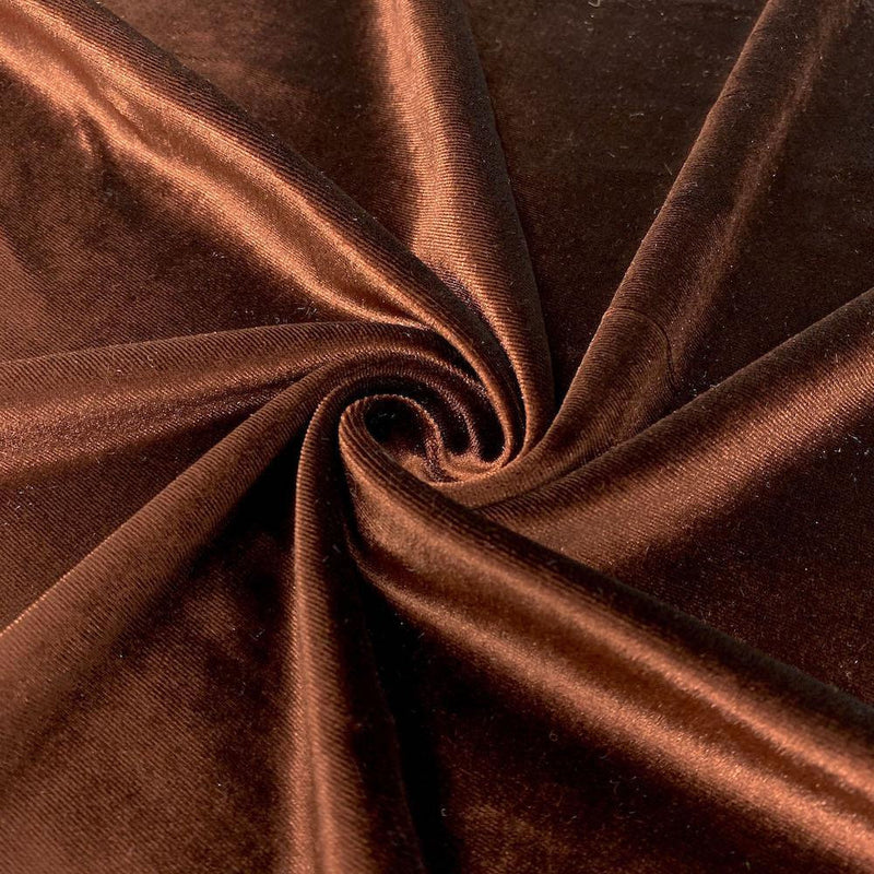 Stretch Velvet Fabric - Brown - 60'' Stretch Velvet Fabric for Sewing, Apparel, Craft {Choose Qty}