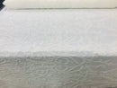 White Sequins Lace Fabric, DAMASK Design Embroidered on a Mesh 4 way Stretch Sequin By The Yard -Prom-Gown ( Choose The Size )