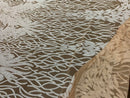 White Sequins Lace Fabric On Nude Mesh, DAMASK Design Embroidered On a Mesh 4 way Stretch Sequin By The Yard -Prom-Gown ( Choose The Size )