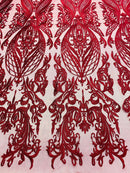 Burgundy Lace Fabric, Corded Flower Embroidery on a Mesh Lace Fabric By The Yard For Gown, Wedding-Bridal-Dress (Choose The Size)