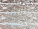 Blush Lace Fabric, Corded Lace Embroidery on a Mesh Lace Fabric By The Yard For Gown, Wedding-Bridal-Dress (Choose The Size)