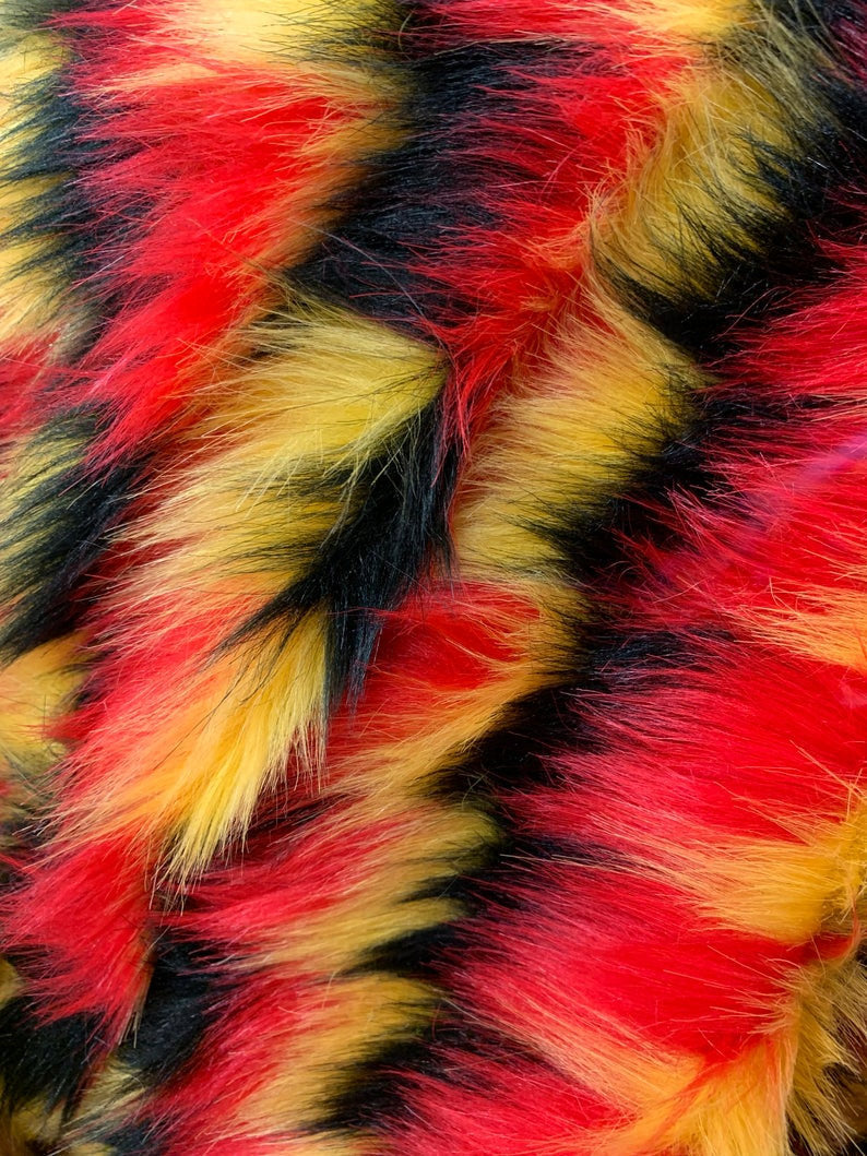 Faux Fur Fabric - Faux Fake 3 Tone Decoration Soft Furry Fabric 60" Wide Sold By The Yard (Choose The Size)