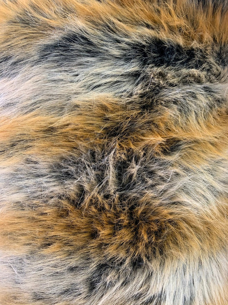 Faux Fur Fabric FOX Canadian Striped Fake Faux Fur Fabric 60" Wide Sold By The Yard (Choose The Size)