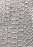 Faux Viper Snake Print Vinyl Fabric - White - High Quality Vinyl Sold by The Yard