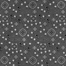 Gray Bandana Print Fabric Cotton/Polyester Sold By The Yard