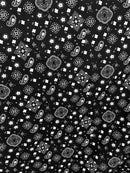 Black Bandana Print Fabric Cotton/Polyester Sold By The Yard